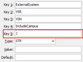Configuration File Maintenance (IncudeCampus configuration setting, populated)