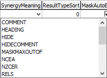 Configuration File Maintenance (luReportResultType,SynergyMeaning)