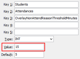 Configuration File Maintenance (OverlayNonAttendReasonThresholdMinutes)