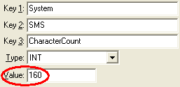 Configuration File Maintenance (SMS:CharacterCount)