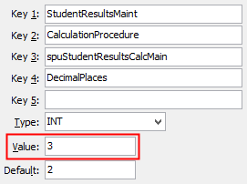 Configuration File Maintenance (spuStudentResultsCalcMain)