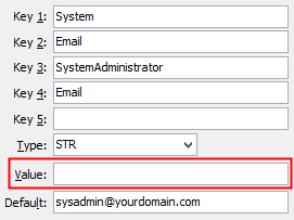 Configuration File Maintenance (SystemAdministrator - Email configuration setting)