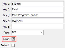 Configuration File Maintenance (UseMAPI)