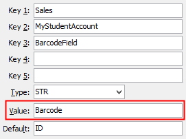 Configuration File Maintenance - BarcodeField