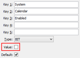 Configuration File Maintenance - CalendarEnabled