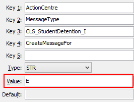 Configuration File Maintenance - CLS_StudentDetention_I - CreateMessageFor configuration setting