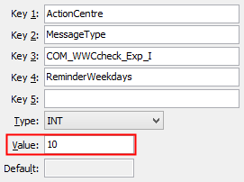 Configuration file maintenance - COM_WWCcheck_Exp_I ReminderWeekdays configuration setting