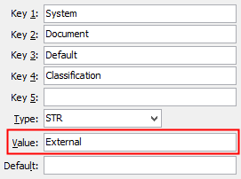 Configuration File Maintenance - Document,Classification configuration setting