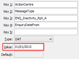 Configuration file maintenance - ENQ_Inactivity_Rpt_A EnquiryDateFrom configuration setting