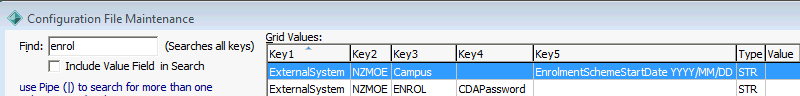 configuration file maintenance - enrol