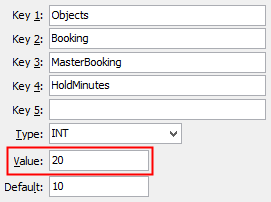 Configuration File Maintenance - HoldMinutes configuration setting