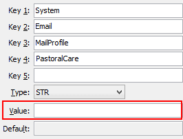 Configuration File Maintenance - MailProfilePastoralCare configuration setting