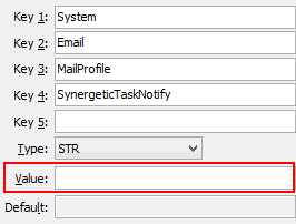 Configuration File Maintenance - MailProfileSynergeticTaskNotify configuration setting