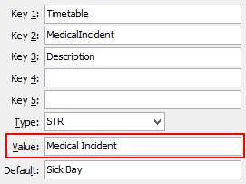 Configuration File Maintenance - MedicalIncident,Description configuration setting