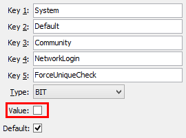 Configuration File Maintenance - NetworkLogin,ForceUniqueCheck