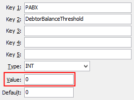 Configuration File Maintenance - PABX DebtorBalanceThreshold configuration setting