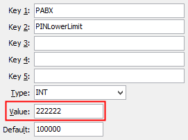 Configuration File Maintenance - PABX PINLowerLimit configuration setting