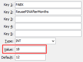 Configuration File Maintenance - PABX PINReuseAfterMon configuration setting