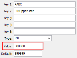 Configuration File Maintenance - PABX PINUpperLimit configuration setting