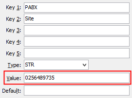 Configuration File Maintenance - PABX Site configuration setting