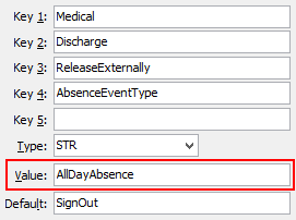 Configuration File Maintenance - ReleaseExternally,AbsenceEventType configuration setting
