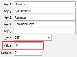 Configuration File Maintenance - ReminderDays configuration setting