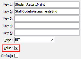Configuration File Maintenance -  StaffCodeInAssessmentsGrid configuration setting