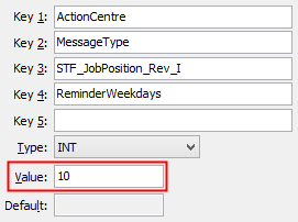 Configuration file maintenance - STF_JobPosition_Rev_I ReminderWeekdays configuration setting