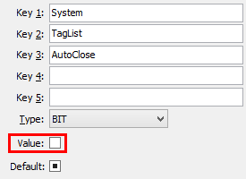 Configuration File Maintenance - TagList,AutoClose