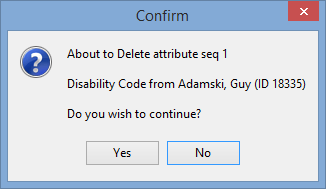 Confirm - about to delete attribute