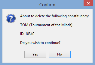 Confirm about to delete constituency window