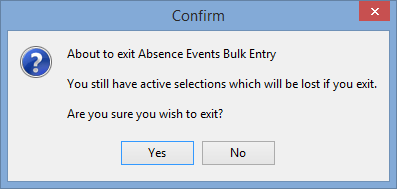 confirm - about to exit absentee bulk entry