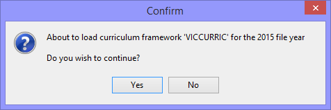 Confirm - About to load curriculum framework (victorian curriculum)