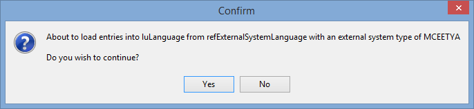 confirm - about to load entries into table from external table