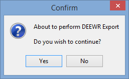 Confirm - About to perform DEEWR export
