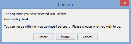 Confirm - The sequence you have selected is in use by