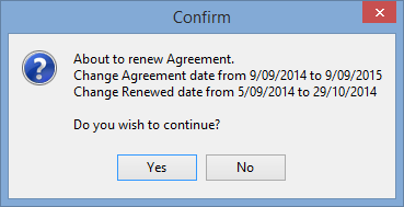 Confirm auto renew object agreement