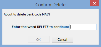 Confirm Delete window