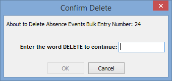 Confirm Delete window