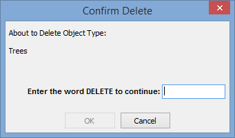 Confirm Delete - About to delete object type
