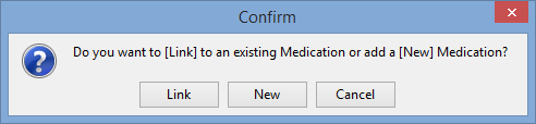 Confirm window (Adding new medications)