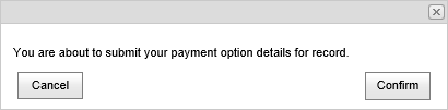 Confirm window (Manage stored cards)