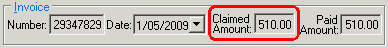 Course Details Maintenance - Agent tab (Claimed Amount field)