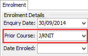 Course Details Maintenance - Enrolment tab (cut down)