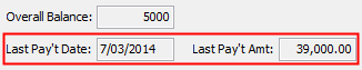 Course Details Maintenance - Payment tab (Last Pay't fields)