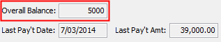 Course Details Maintenance - Payment tab (Overall Balance field)