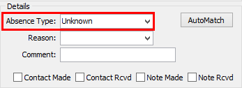 Create Absence Event (Details area)
