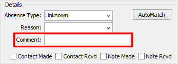 Create Absence Event (Details area)
