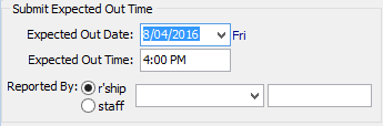 Create Absence Event (expected in, submit expected out time)