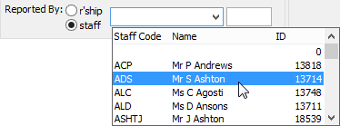 Create Absence Event (reported by staff)